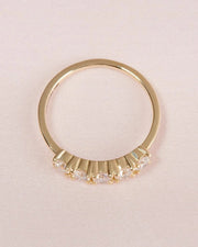 0.40CTW Round Brilliant Cut Half Eternity 5 Stone Wedding Band Mapple Gems